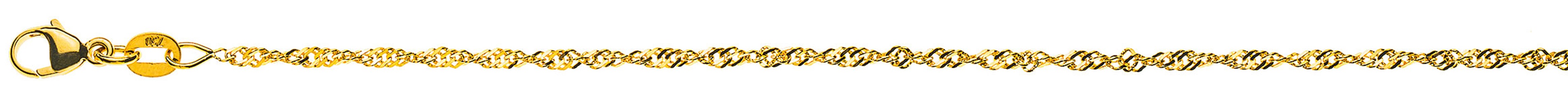 AURONOS Prestige Yellow Gold 18K Singapore Necklace 42cm 1.9mm