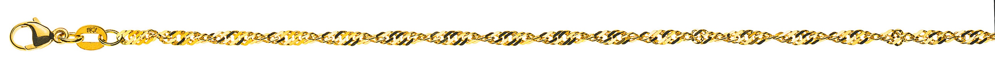 AURONOS Prestige Necklace Yellow Gold 18K Singapore Chain 40cm 2.4mm