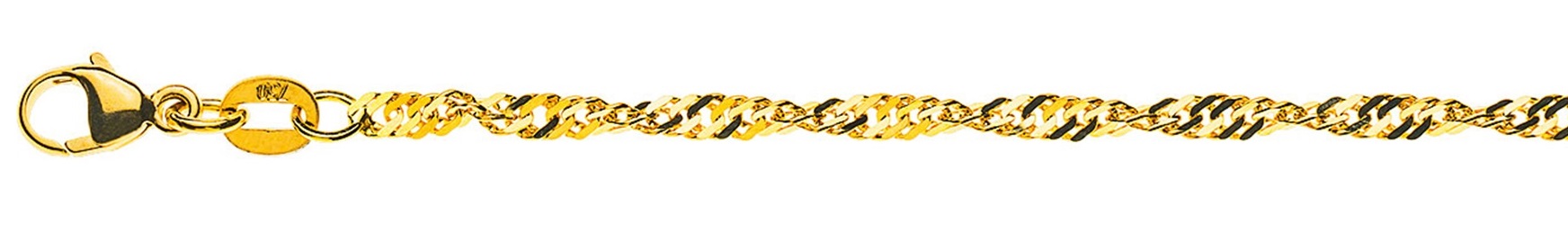 AURONOS Prestige Yellow Gold 18K Singapore Necklace 42cm 2.4mm