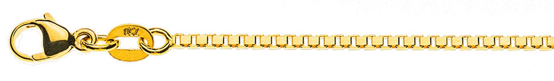 AURONOS Prestige Necklace yellow gold 18K Venetian chain diamond 40cm 1.4mm