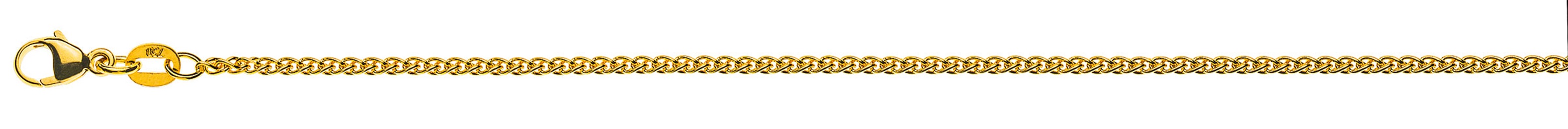 AURONOS Prestige Halskette Gelbgold 18K Zopfkette 38cm 1.6mm