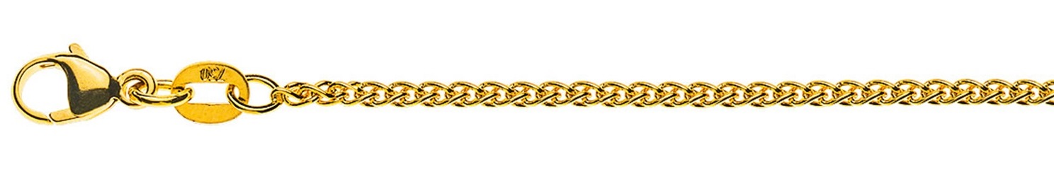 AURONOS Prestige Halskette Gelbgold 18K Zopfkette 42cm 1.6mm