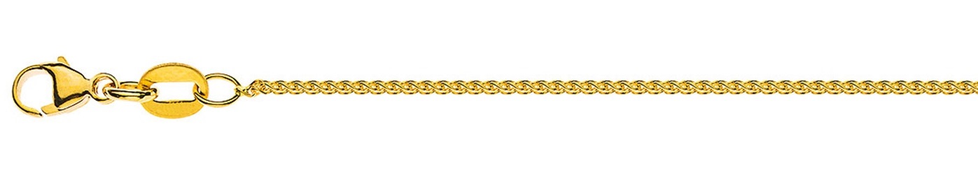 AURONOS Prestige Halskette Gelbgold 18K Zopfkette 38cm 1.0mm