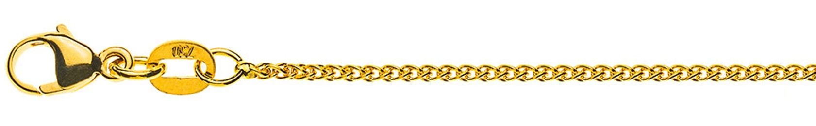 AURONOS Prestige Collier or jaune 18K chaîne câble 50cm 1.2mm
