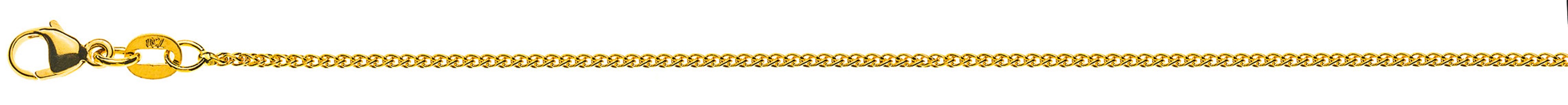 AURONOS Prestige Halskette Gelbgold 18K Zopfkette 50cm 1.2mm