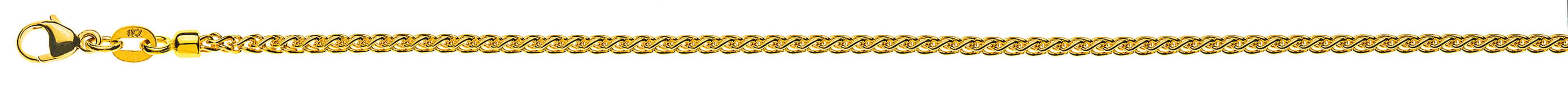 AURONOS Prestige Halskette Gelbgold 18K Zopfkette 50cm 2.15mm