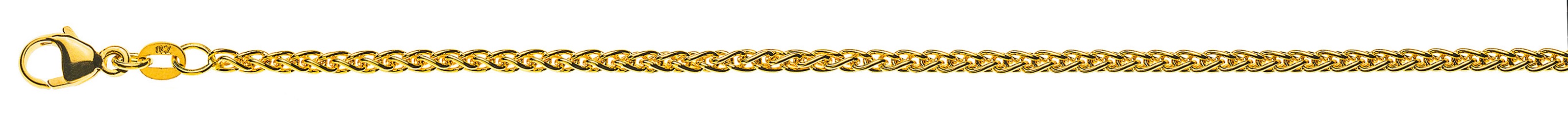 AURONOS Prestige Halskette Gelbgold 18K Zopfkette 42cm 2.5mm