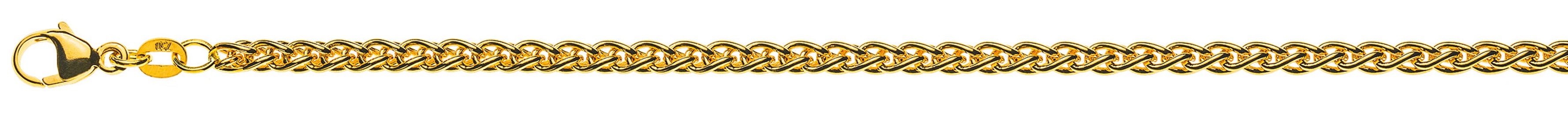 AURONOS Prestige Collier or jaune 18K chaîne câble 50cm 3.3mm