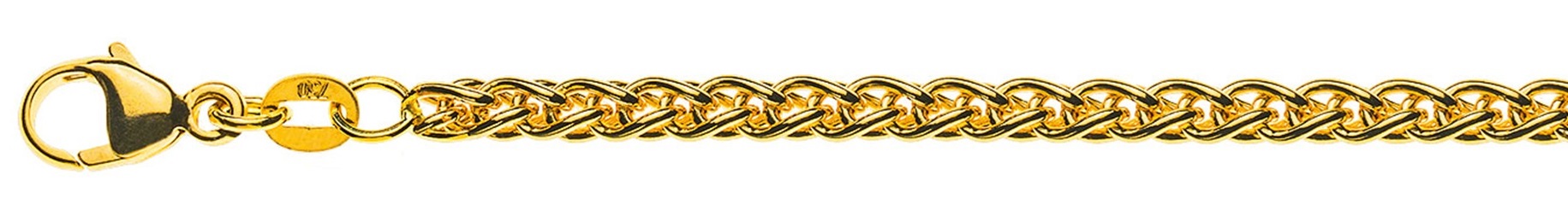 AURONOS Prestige Halskette Gelbgold 18K Zopfkette 55cm 3.3mm