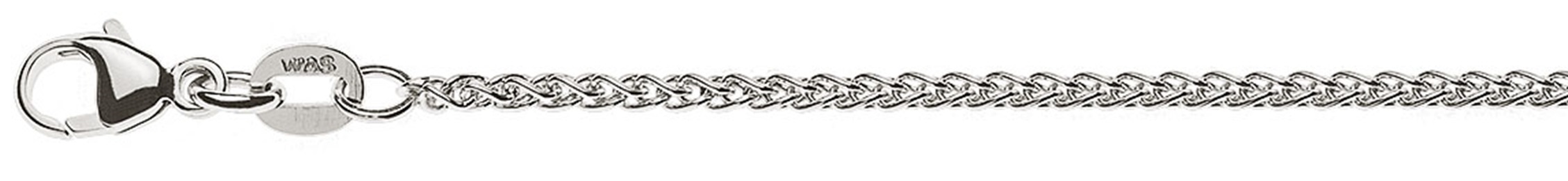 AURONOS Prestige Collier or blanc 18K chaîne câble 50cm 1.65mm