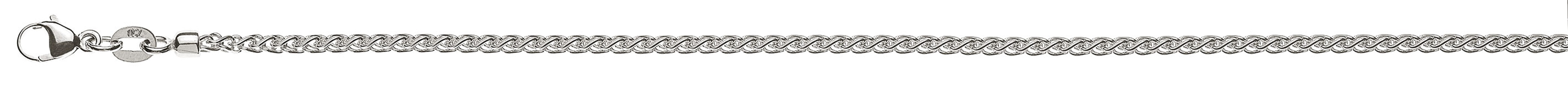 AURONOS Prestige Halskette Weissgold 18K Zopfkette 40cm 2.15mm