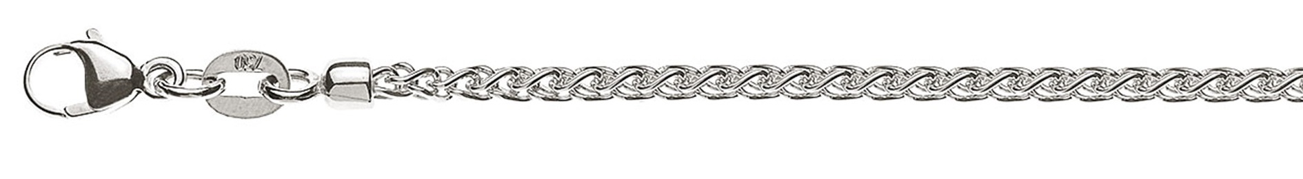 AURONOS Prestige Halskette Weissgold 18K Zopfkette 42cm 2.15mm