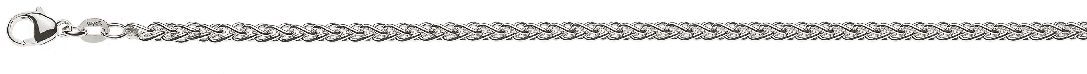 AURONOS Prestige Collier or blanc 18K chaîne câble 42cm 3.3mm