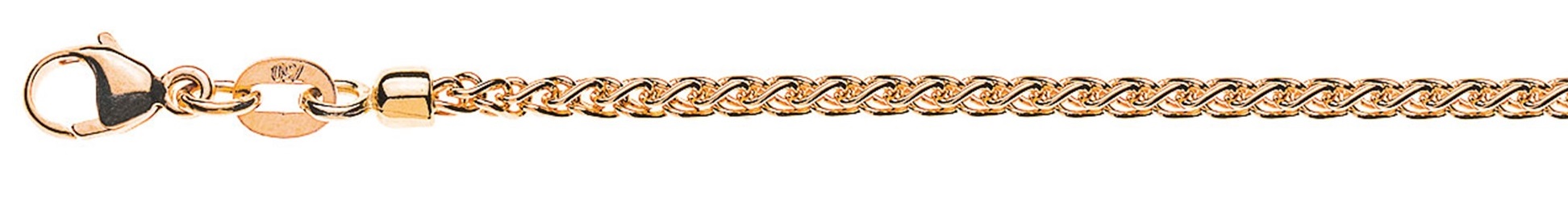 AURONOS Prestige Collier chaîne en or rose 18K 40cm 2.15mm