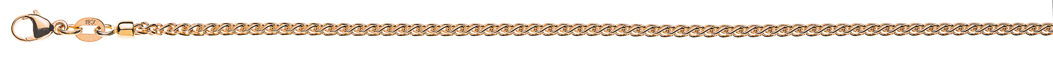AURONOS Prestige Necklace rose gold 18K cable chain 42cm 2.15mm