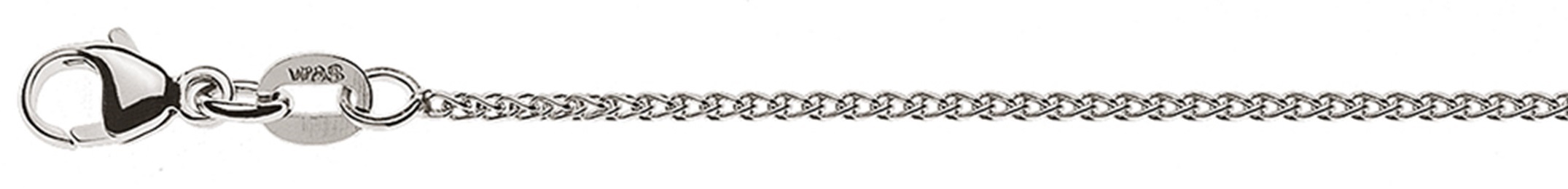 AURONOS Style Halskette Weissgold 9K Zopfkette 38cm 1.2mm