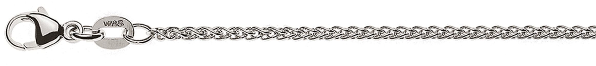 AURONOS Style Halskette Weissgold 9K Zopfkette 40cm 1.65mm