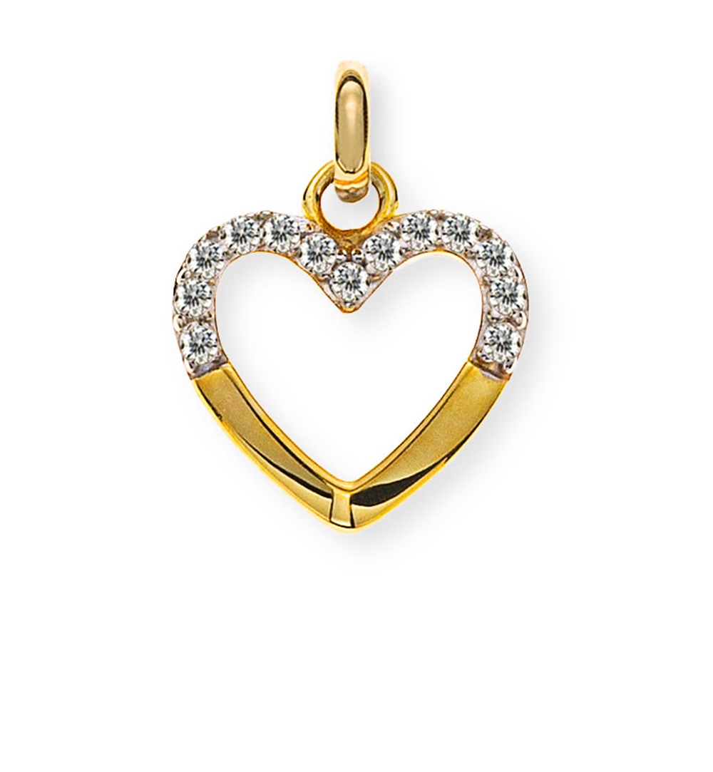 AURONOS Style Pendant yellow gold 9K zirconia Ø 11x10mm