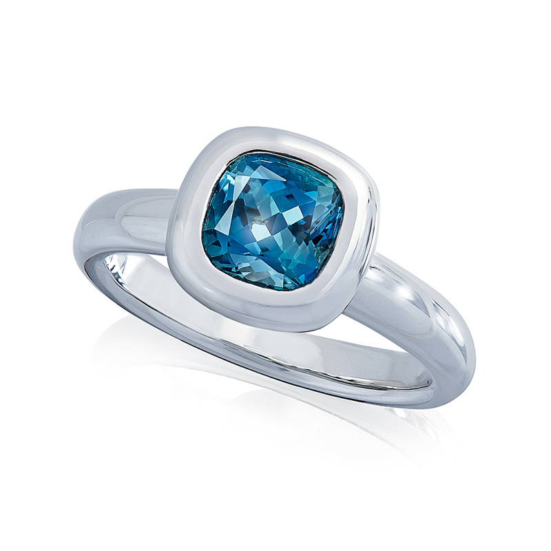 Ring "Zattera" in Platin mit Aquamarin 1.49ct., Messerer Juwelier Zürich