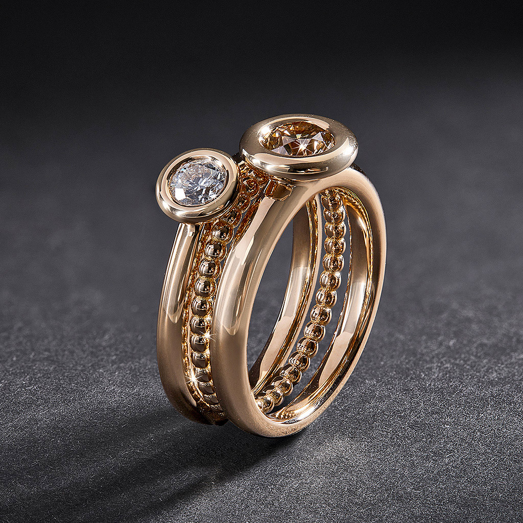 Beisteck Kugel-Ring "Sfera" in Roségold 1,9mm, Messerer Juwelier Zürich