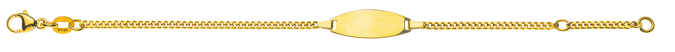 AURONOS Prestige ID-Bracelet 18k Gelbgold Panzer geschliffen 18cm