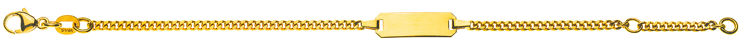 AURONOS Prestige ID-Bracelet 18k Gelbgold Panzer geschliffen 14cm