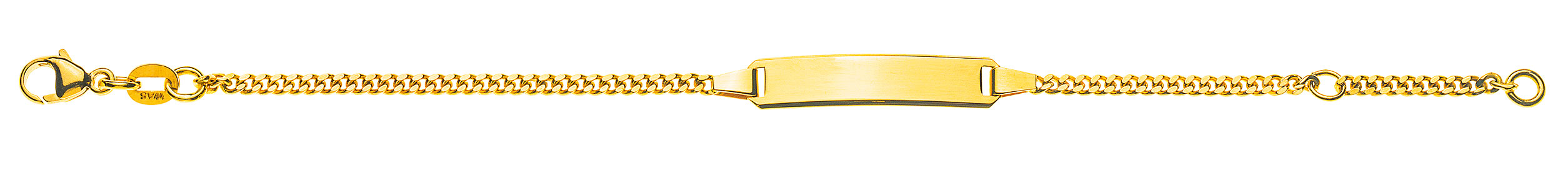 AURONOS Prestige ID bracelet 18k yellow gold armored polished 14cm
