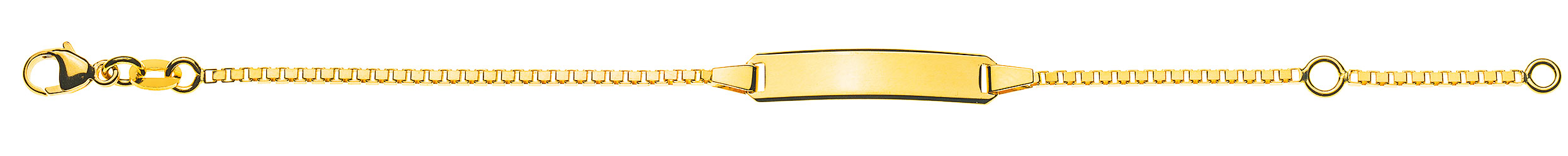 AURONOS Prestige ID-Bracelet en or jaune 18k Chaîne vénitienne diamantée 14cm
