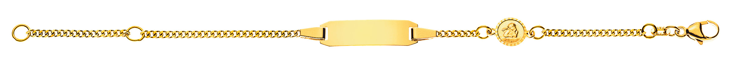 AURONOS Prestige ID-Bracelet en or jaune 18k chaîne blindée diamantée 16cm