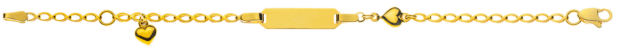 AURONOS Prestige ID-Bracelet or jaune 18k Chaîne fantaisie 14cm