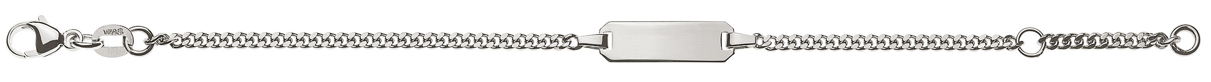 AURONOS Prestige ID-Bracelet 18k Weissgold Panzerkette geschliffen 18cm