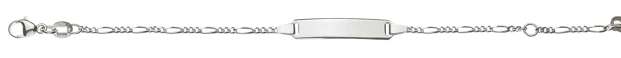 AURONOS Prestige ID bracelet 18k white gold Figaro chain 14cm