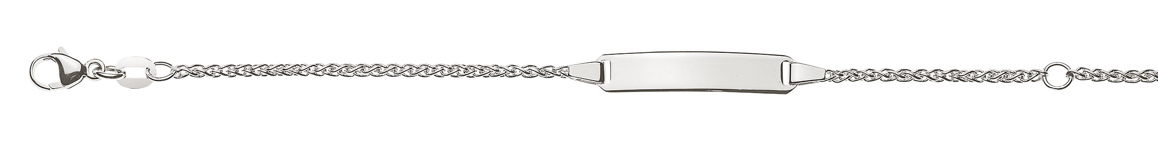 AURONOS Prestige ID-Bracelet 18k Weissgold Zopfkette 14cm