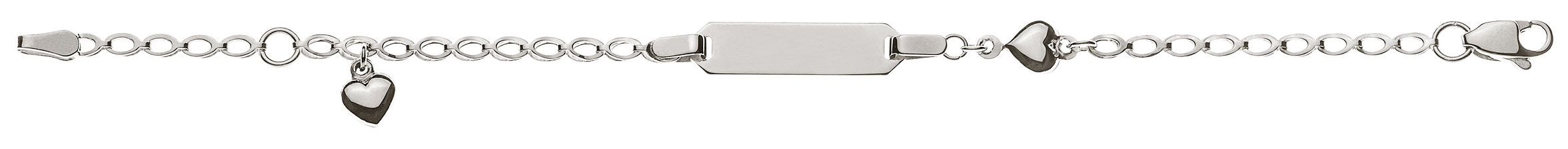 AURONOS Prestige ID-Bracelet en or blanc 18k Chaîne fantaisie 14cm