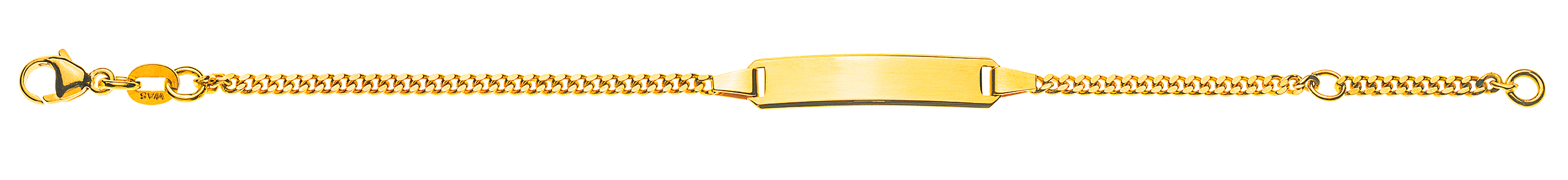 AURONOS Style ID-Bracelet en or jaune 9k Chaîne blindée polie 14cm