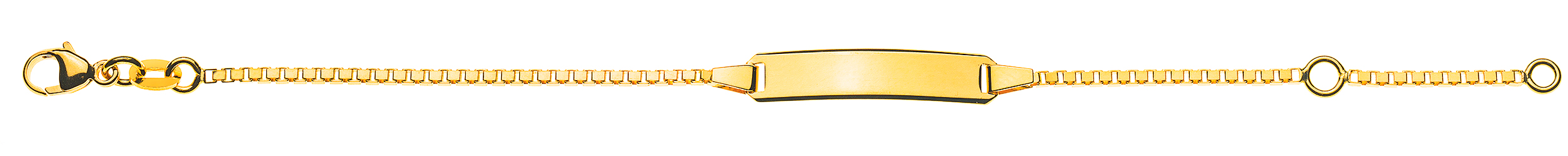 AURONOS Style ID-Bracelet or jaune 9k chaîne vénitienne diamantée 14cm