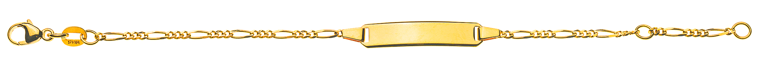 AURONOS Style ID-Bracelet or jaune 9k chaîne figaro 14cm