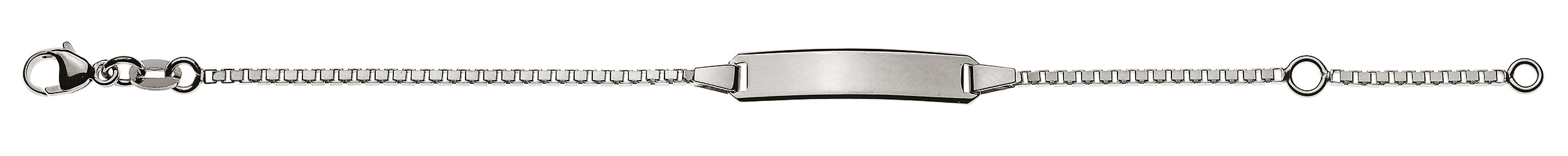 AURONOS Style ID-Bracelet 9k or blanc chaîne vénitienne diamantée 14cm
