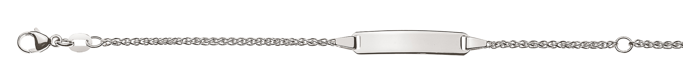 AURONOS Élégance ID-Bracelet 14k Weissgold Zopfkette 14cm