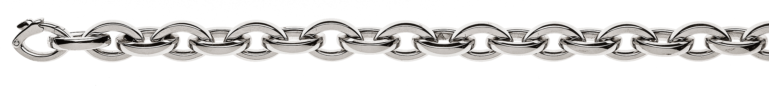 AURONOS Prestige Bracelet or blanc 18k chaîne navette 9.5mm 20cm 