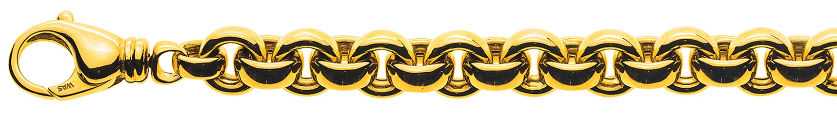 AURONOS Prestige Bracelet en or jaune 18k Chaîne à pois 9.5mm 20cm 