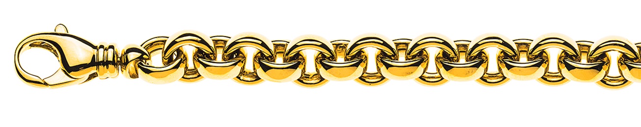 AURONOS Prestige Bracelet en or jaune 18k Chaîne à pois 7.7mm 20cm 