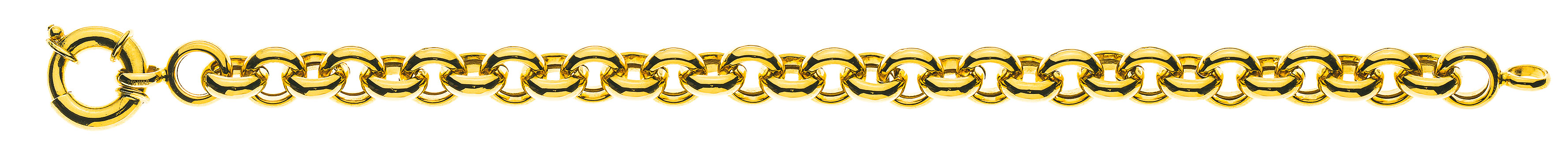 AURONOS Prestige Bracelet 18k yellow gold pea chain 9mm 19cm 