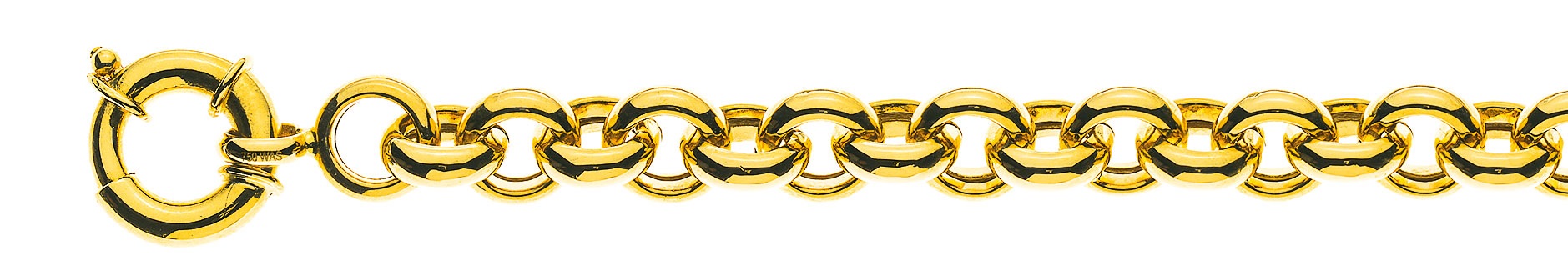 AURONOS Prestige Bracelet en or jaune 18k Chaîne à pois 9mm 19cm 