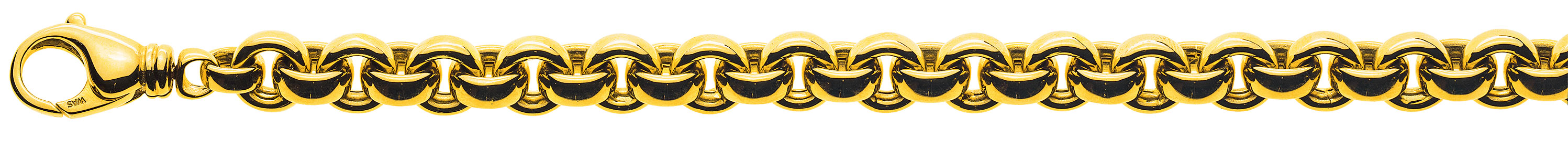 AURONOS Prestige Necklace yellow gold 18K handmade pea chain 45cm 9.5mm