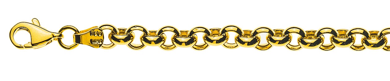 AURONOS Prestige Necklace yellow gold 18K semi-solid pea chain 50cm 5mm
