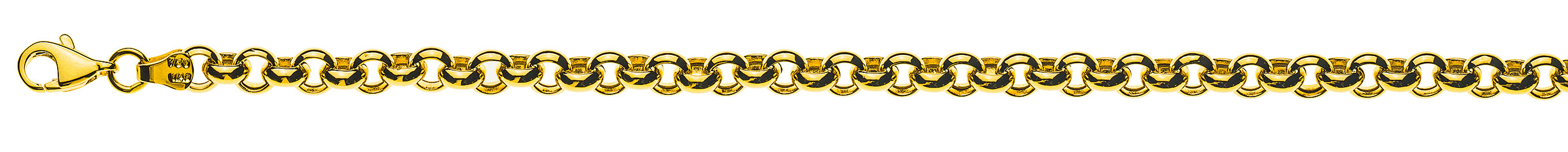 AURONOS Prestige Halskette Gelbgold 18K Halbmassiv Erbskette 50cm 5mm