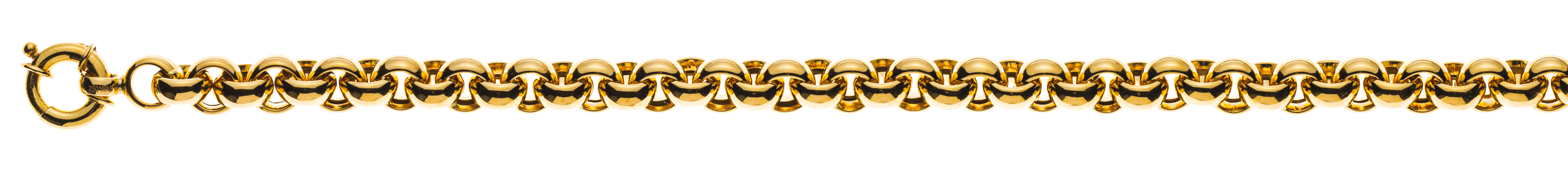 AURONOS Prestige Necklace yellow gold 18K semi-solid pea chain 45cm 7mm