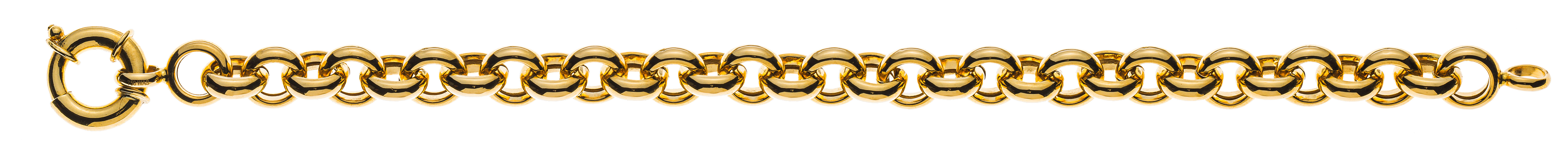 AURONOS Prestige Necklace yellow gold 18K semi-solid pea chain 50cm 9mm