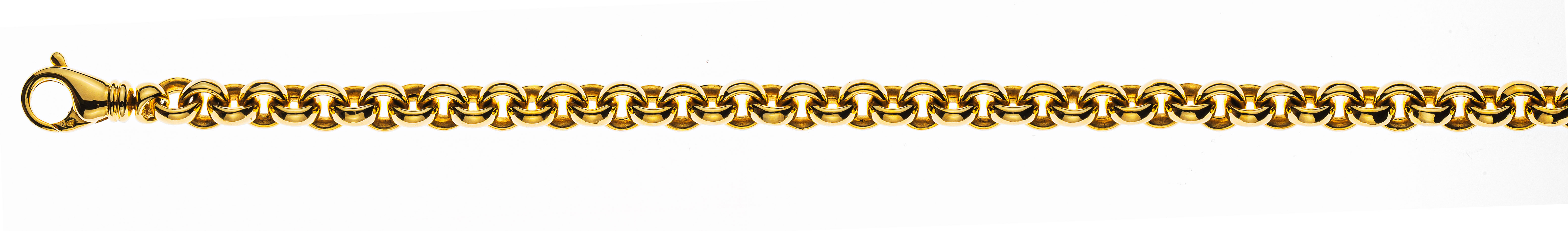AURONOS Prestige Necklace yellow gold 18K handmade pea chain 45cm 6.5mm
